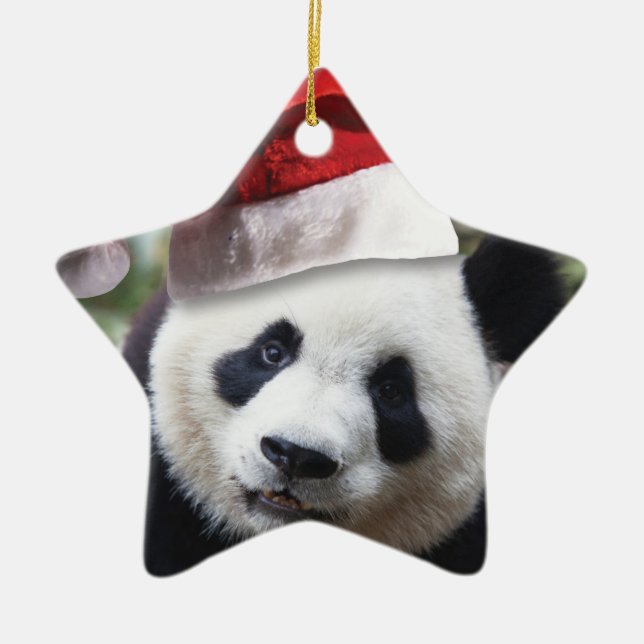 Ornamento De Cerâmica Panda Bear Natal (Frente)