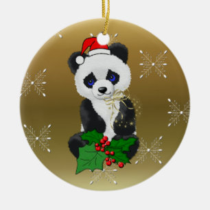 Ornamento De Cerâmica Panda do Natal