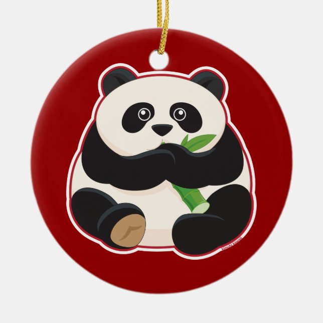 Ornamento De Cerâmica Panda gorda (Frente)