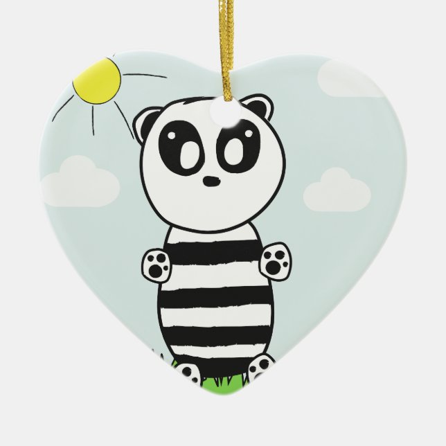 Ornamento De Cerâmica Panda Kids (Frente)