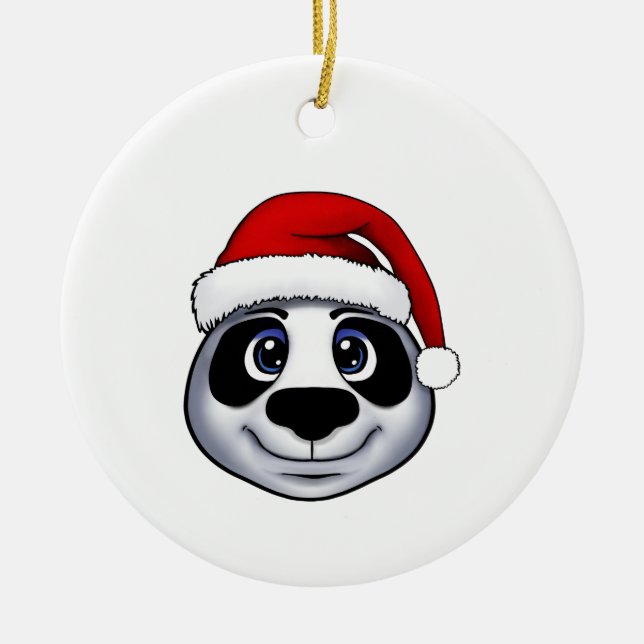 Ornamento De Cerâmica Panda Natal (Frente)