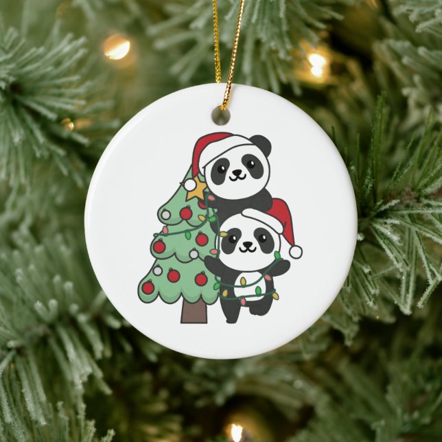Ornamento De Cerâmica Panda Natal Árvore de Natal Pandas (Árvore)