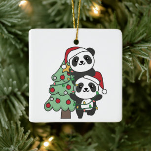 Ornamento De Cerâmica Panda Natal Árvore de Natal Pandas