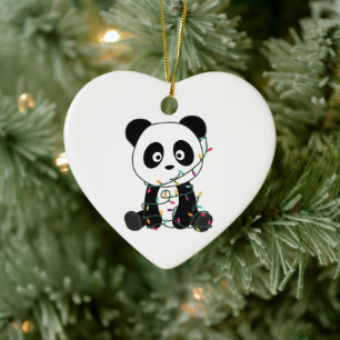 Ornamento De Cerâmica Panda Natal Neve Animais de inverno Pandas