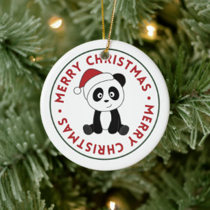 Ornamento De Cerâmica Panda Natal Neve Animais de inverno Pandas Cerâmic