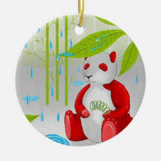 Ornamento De Cerâmica Panda vermelha furtiva