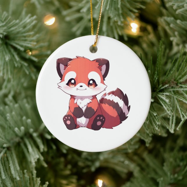 Ornamento De Cerâmica  panda vermelho fofo (Árvore)