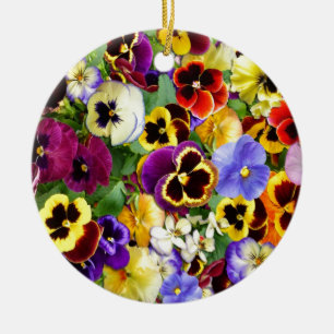Ornamento De Cerâmica Pansies bonito