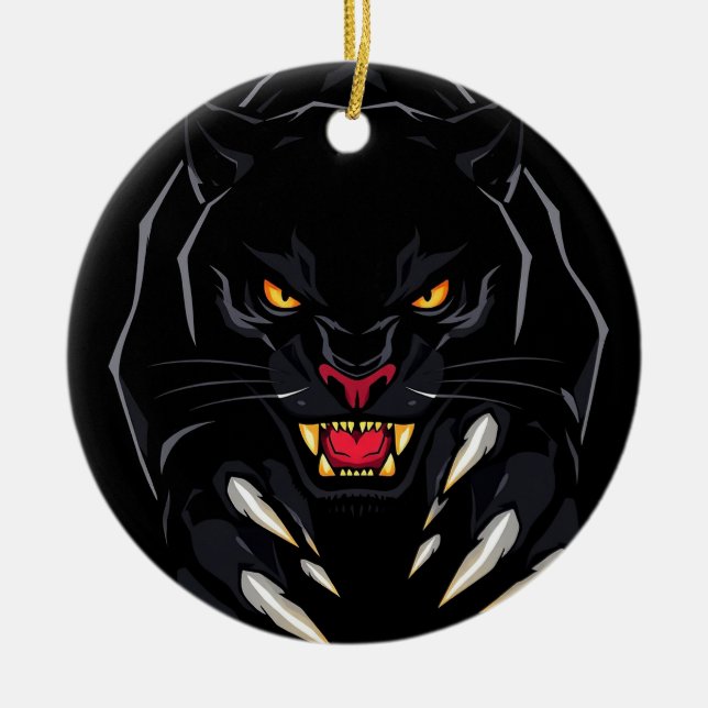 Ornamento De Cerâmica Pantera negra (Frente)