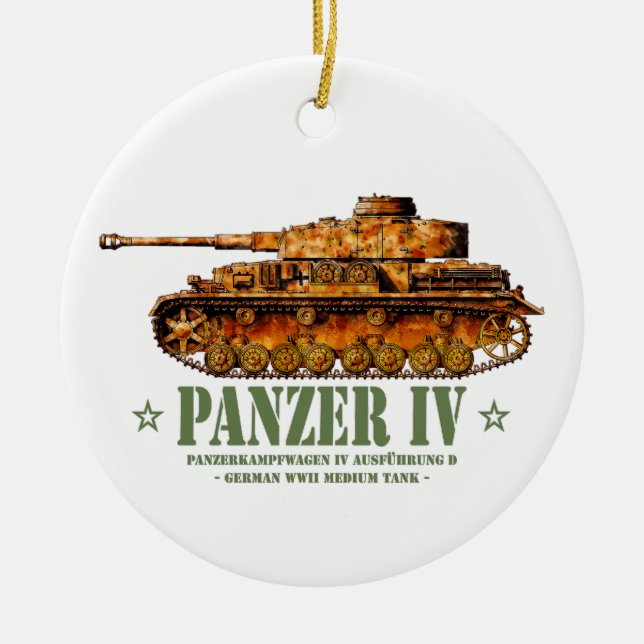 Ornamento De Cerâmica Panzer IV Guerra Mundial 2.ª Divisão Média Alemã W (Frente)