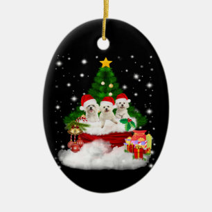 Ornamento De Cerâmica Pão Cão  Fuppies Malteses Está Presente No Nata
