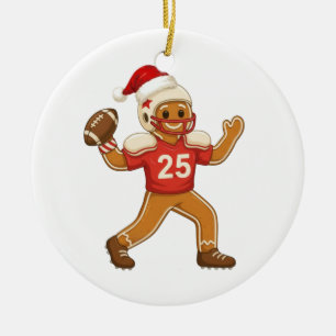 Ornamento De Cerâmica Pão de Mel Futebol Natal 2026 Feriado Esportes