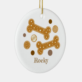 Ornamento De Cerâmica Pão-De-Pão Cachorro Osso