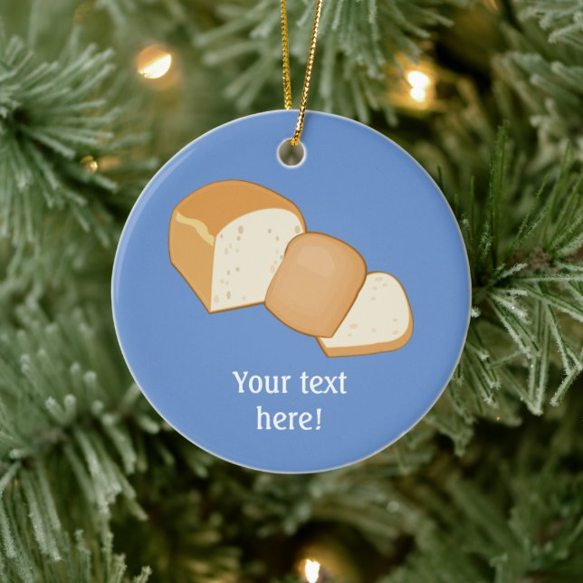 Ornamento De Cerâmica Pão fatiado mostrando pedaço final de crosta (Árvore)