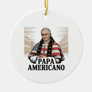 Ornamento De Cerâmica Papa americano Leão Igreja Católica Fé Cristã