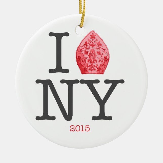 ORNAMENTO DE CERÂMICA PAPA NYC 2015 (Frente)