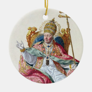 Ornamento De Cerâmica Papa Pius VI (1717-99) 'de DES Estampes de