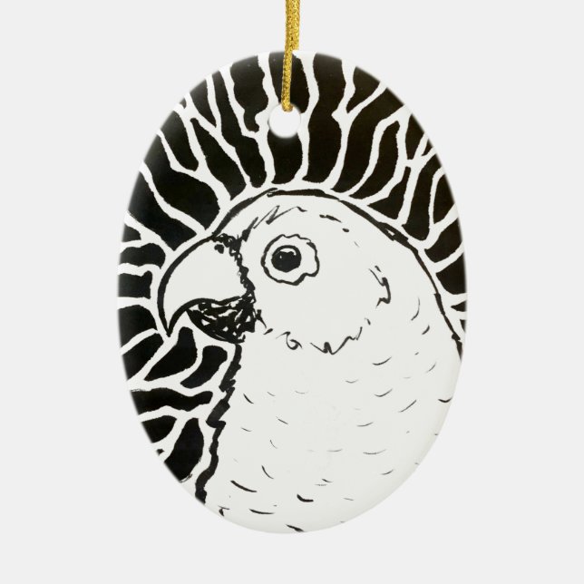 Ornamento De Cerâmica Papagaio (Frente)