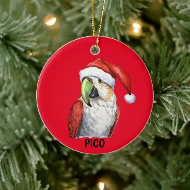 Ornamento De Cerâmica Papagaio de Natal Personalizado (Árvore)