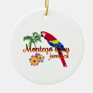 Ornamento De Cerâmica Papagaio Tropical de Montego Bay Jamaica