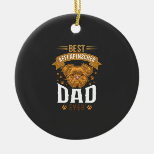 Ornamento De Cerâmica Papai Affenpinscher Cachorro Mais Cara de Cachorro