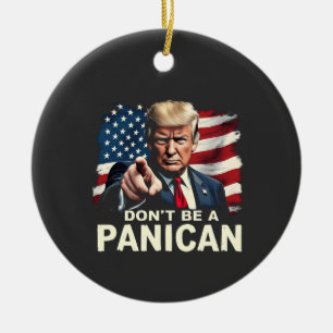 Ornamento De Cerâmica Papai Está em Casa Não Seja Um Panico Trump EUA