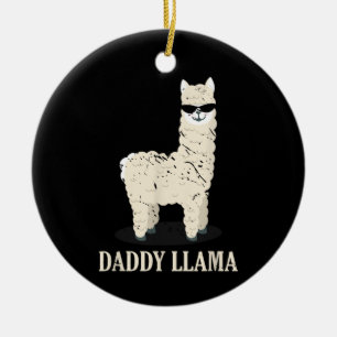 Ornamento De Cerâmica Papai Lhama Alpaca Amante de Animais Divertidos