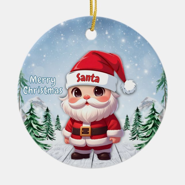 Ornamento De Cerâmica Papai Noel (Frente)