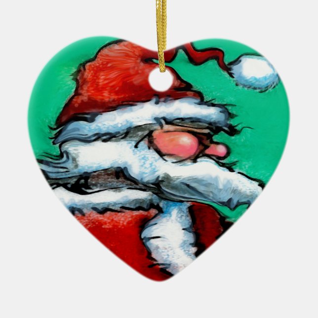 Ornamento De Cerâmica Papai Noel (Frente)