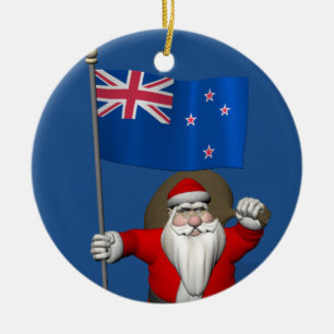 Ornamento De Cerâmica Papai Noel, Alferes Da Nova Zelândia