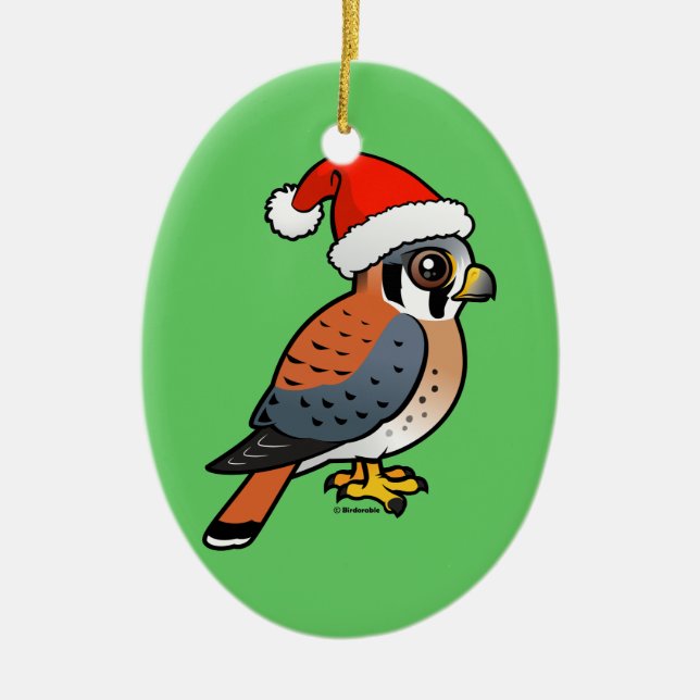 Ornamento De Cerâmica Papai noel americano do Kestrel (Frente)