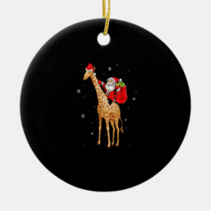Ornamento De Cerâmica Papai Noel Andando Girafa Natal para Crianças