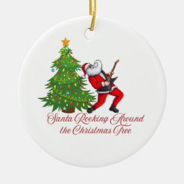 Ornamento De Cerâmica Papai Noel Balançando em Volta da Árvore de Natal