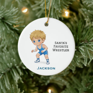 Ornamento De Cerâmica Papai Noel Bonito Personalizado Favorito do Lutado