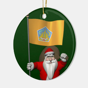 Ornamento De Cerâmica Papai Noel Com Alferes De Bali