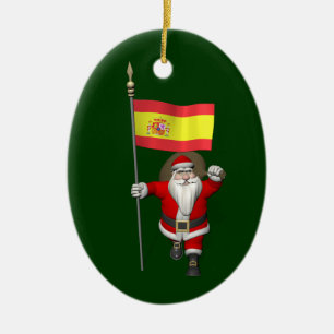 Ornamento De Cerâmica Papai Noel Com Alferes De Espanha