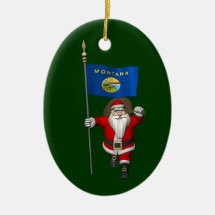 Ornamento De Cerâmica Papai Noel Com Alferes De Montana
