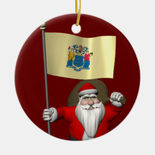 Ornamento De Cerâmica Papai Noel Com Alferes De Nova Jersey