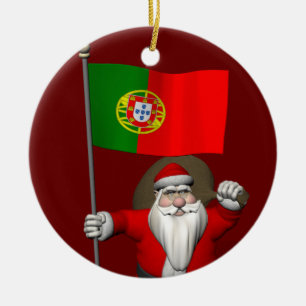 Ornamento De Cerâmica Papai Noel com Alferes de Portugal