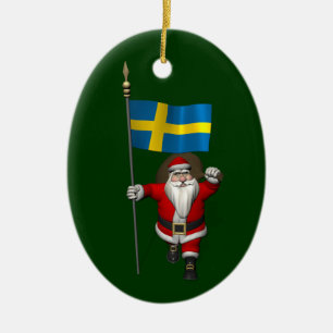 Ornamento De Cerâmica Papai Noel Com Alferes De Suecia