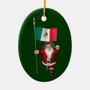 Ornamento De Cerâmica Papai Noel Com Alferes Do México