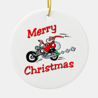 Ornamento De Cerâmica Papai noel da motocicleta