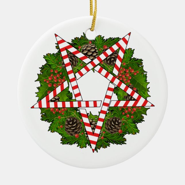 Ornamento De Cerâmica Papai noel da saraiva (Frente)