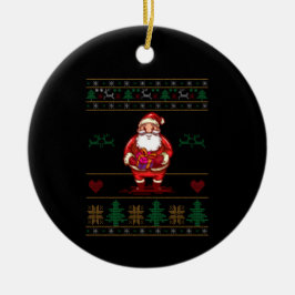 Ornamento De Cerâmica Papai Noel de Natal Feio