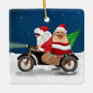 Ornamento De Cerâmica Papai Noel de Natal Pomerano