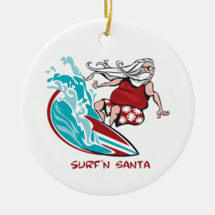 Ornamento De Cerâmica Papai noel de Surf'n