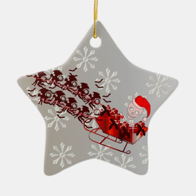 Ornamento De Cerâmica Papai noel do macaco do vôo (Frente)