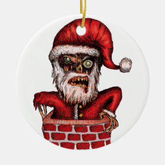 Ornamento De Cerâmica Papai noel do zombi