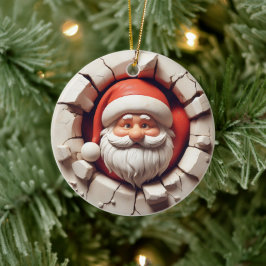 Ornamento De Cerâmica Papai Noel efeito 3D NÃO 3D real