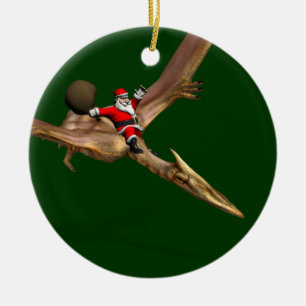 Ornamento De Cerâmica Papai Noel Em Quetzalcoatlus